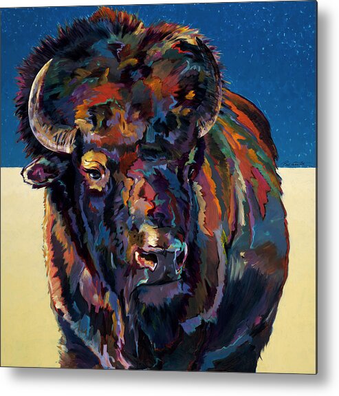 American Buffalo Metal Print featuring the painting Rosebud by Bob Coonts