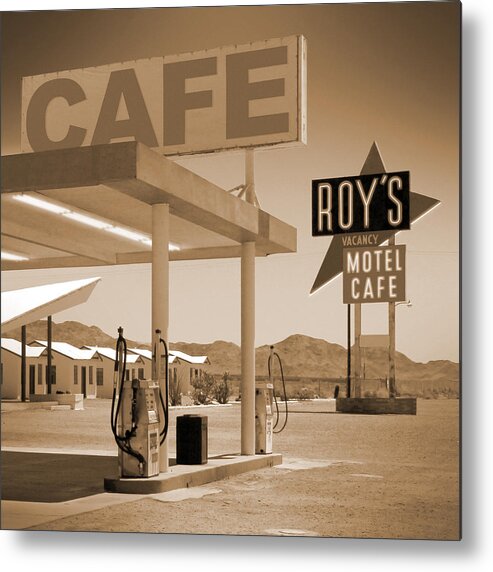 Roy's Motel Metal Print featuring the photograph Route 66 - Roy's Motel by Mike McGlothlen