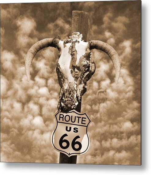 Americana Metal Print featuring the photograph Route 66 Sign by Mike McGlothlen