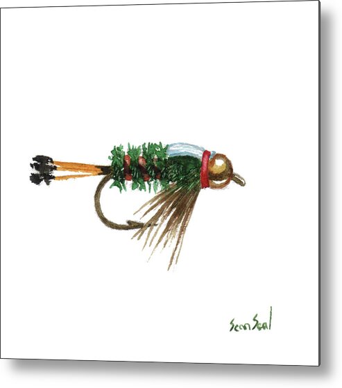 Fishing Metal Print featuring the painting Royal Coachman Nymph by Sean Seal