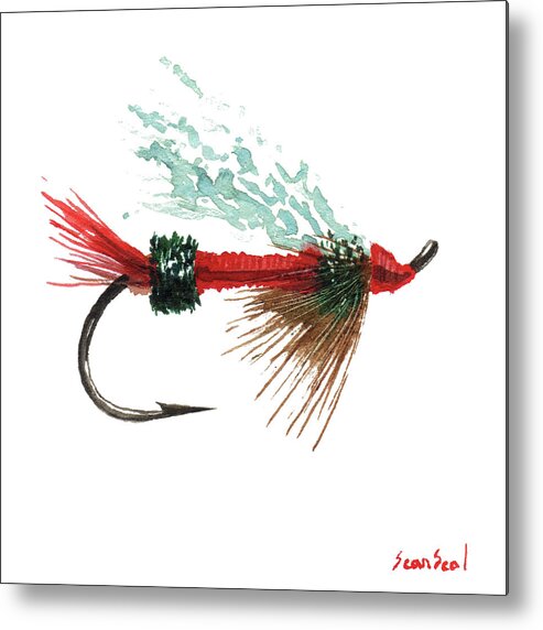 Fishing Metal Print featuring the painting Royal Trude Salmon Fly by Sean Seal