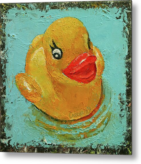 Michael Creese Metal Print featuring the painting Rubber Duck by Michael Creese