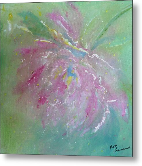 Peony Metal Print featuring the painting Ruby Red Peony by Ruth Kamenev