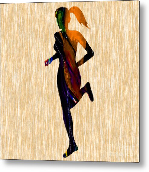 Fitness Metal Print featuring the mixed media Runner by Marvin Blaine