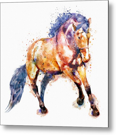 Marian Voicu Metal Print featuring the painting Running Horse by Marian Voicu