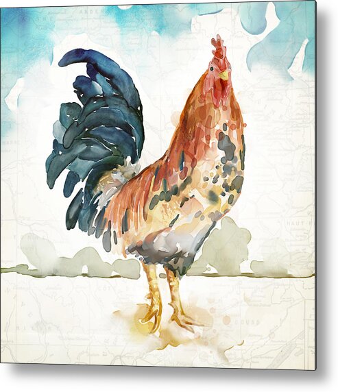 Farm Metal Print featuring the painting Rust Rooster by Mauro DeVereaux