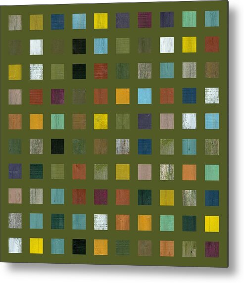 Abstract Metal Print featuring the digital art Rustic Wooden Abstract lX by Michelle Calkins
