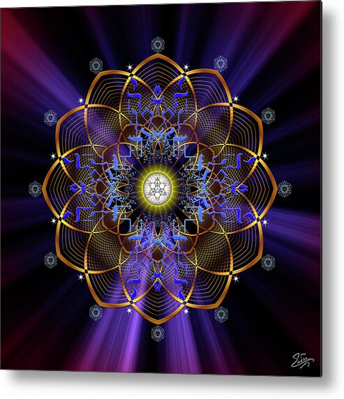Endre Metal Print featuring the digital art Sacred Geometry 647 by Endre Balogh