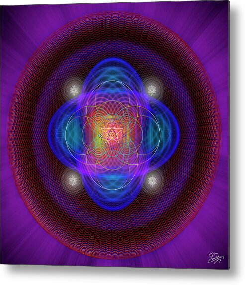 Endre Metal Print featuring the digital art Sacred Geometry 654 by Endre Balogh