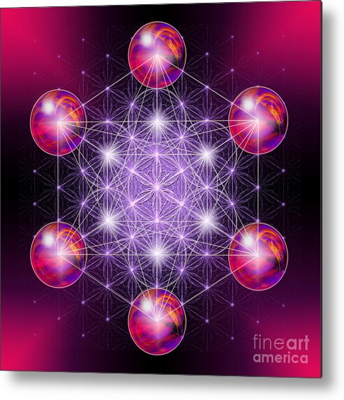 Metatron Metal Print featuring the digital art Sacred Geometry Metatron by Alexa Szlavics