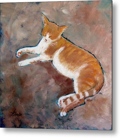 Cats Metal Print featuring the painting Saddle Tramp- Ranch Kitty by Adele Bower