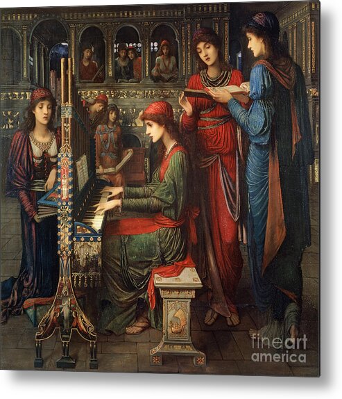 Organ; Singing; Choir; Saint; Cecile Metal Print featuring the painting Saint Cecilia by John Melhuish Strudwick