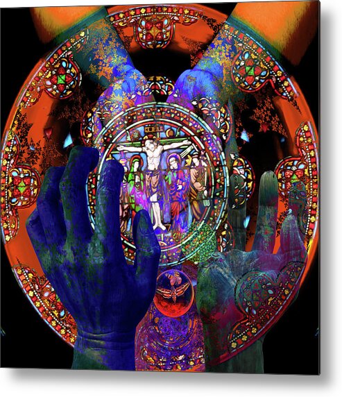 Solar Metal Print featuring the digital art Salvation within Solar Light by Joseph Mosley