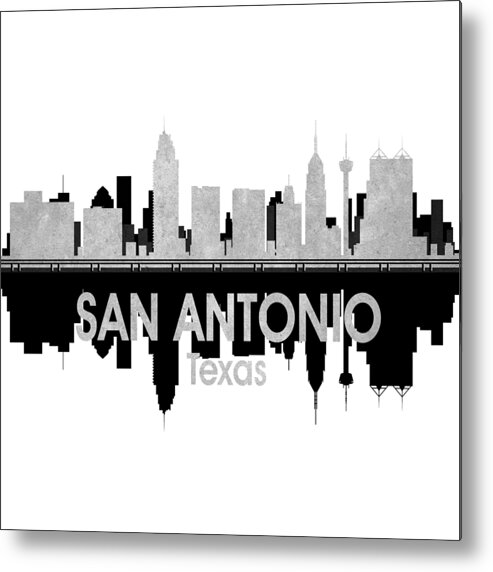 San Antonio Metal Print featuring the digital art San Antonio TX 4 Squared by Angelina Tamez