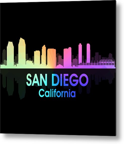 San Diego Metal Print featuring the digital art San Diego CA 5 Squared by Angelina Tamez