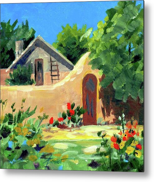 New Mexico Metal Print featuring the painting Santa Fe Sunlight by Adele Bower