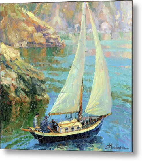 Sailboat Metal Print featuring the painting Saturday by Steve Henderson