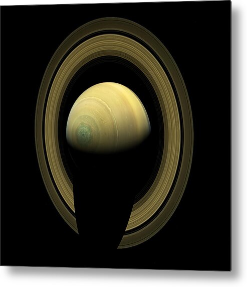 Pia17474 Metal Print featuring the photograph Saturn Northern hemisphere EnhancedSaturn Northern hemisphere Enhanced by Weston Westmoreland