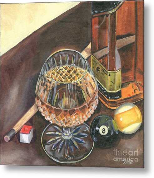 Scotch Metal Print featuring the painting Scotch Cigars and Pool by Debbie DeWitt