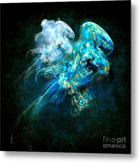 Sea Metal Print featuring the painting Sea jellyfish by Alexa Szlavics