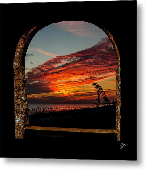 Sunset Metal Print featuring the photograph Sea Oats and Sunset by TK Goforth