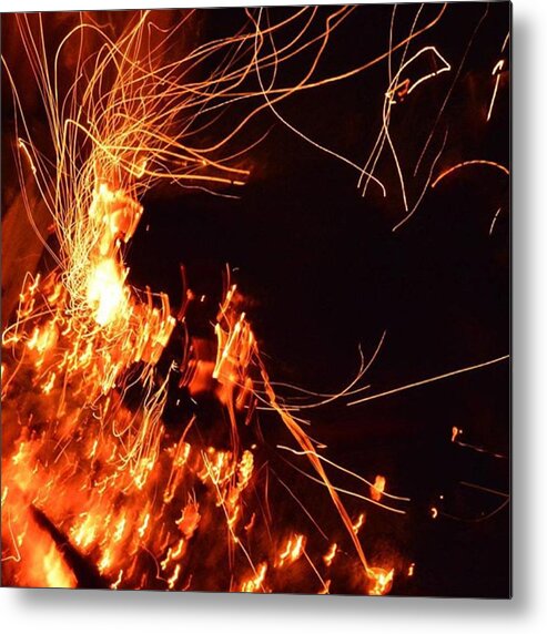 Fire Metal Print featuring the photograph Set A Fire Down In My Soul, That I by Being Liezl