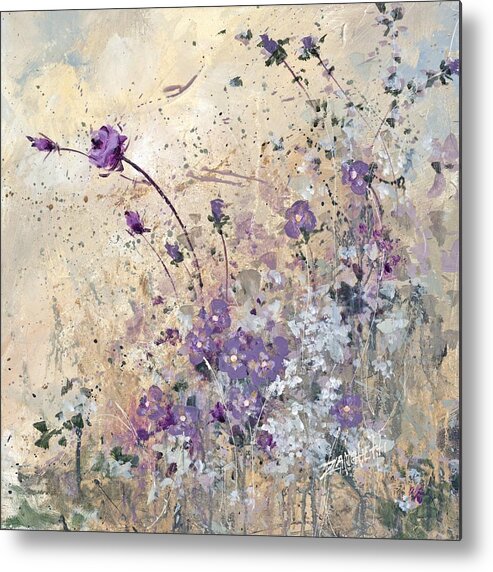 Flowers Metal Print featuring the painting Shabby eleven by Laura Lee Zanghetti