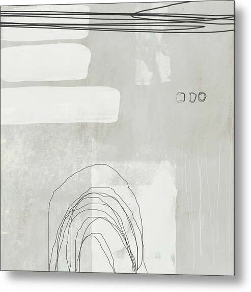 Abstract Metal Print featuring the painting Shades of White 2 - Art by Linda Woods by Linda Woods