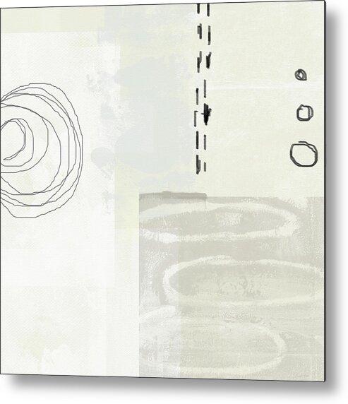 Abstract Metal Print featuring the painting Shades of White 4- Art by Linda Woods by Linda Woods
