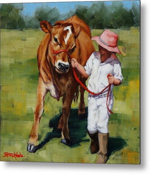 Cows Metal Print featuring the painting Showgirls by Margaret Stockdale