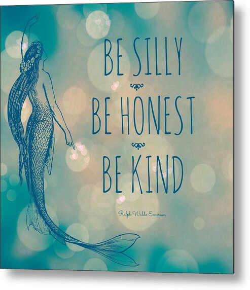 Brandi Fitzgerald Metal Print featuring the digital art Silly Honest Kind Mermaid v5 by Brandi Fitzgerald