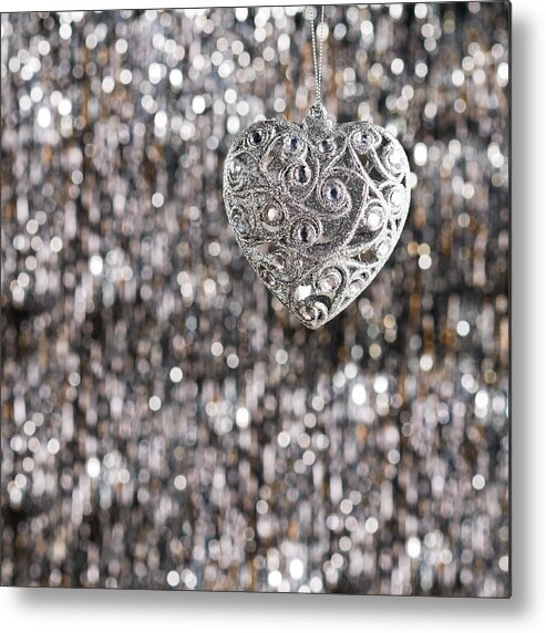 Advent Metal Print featuring the photograph Silver Heart by U Schade