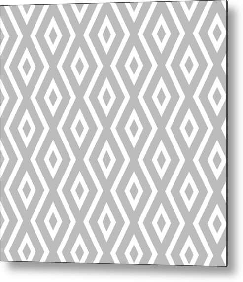 Silver Metal Print featuring the mixed media Silver Pattern by Christina Rollo