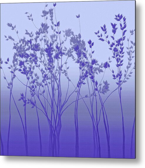 Purple Tree Silhouette Metal Print featuring the digital art Silver Twilight by Susan Maxwell Schmidt