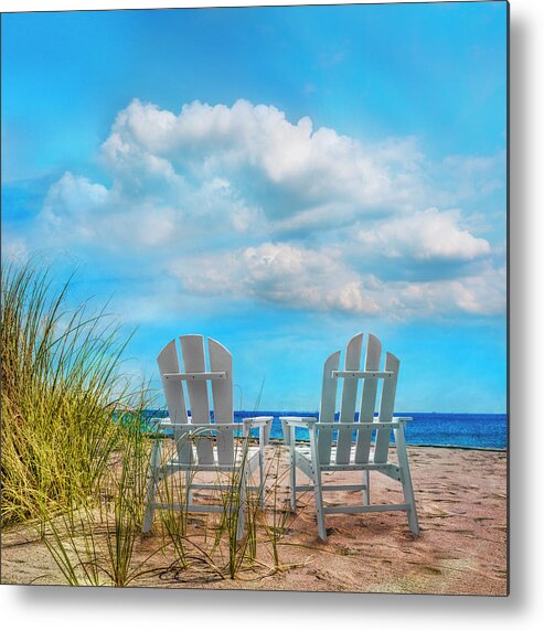 Clouds Metal Print featuring the photograph Sitting Pretty in Blues by Debra and Dave Vanderlaan