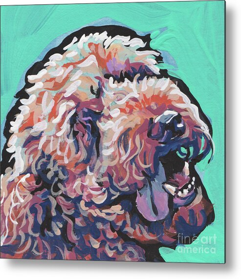 Labradoodle Metal Print featuring the painting Smiley Face by Lea
