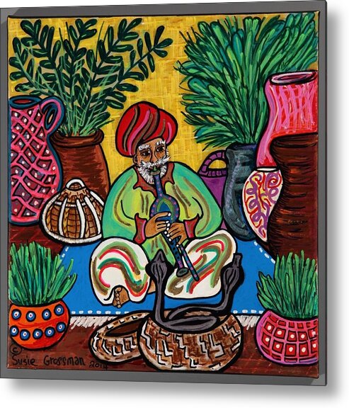 Turban Metal Print featuring the painting Snake Charmer by Susie Grossman