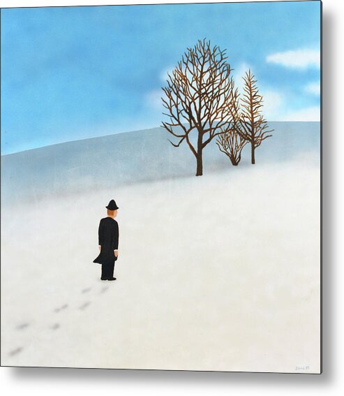 Modern Art Metal Print featuring the painting Snow Day by Thomas Blood