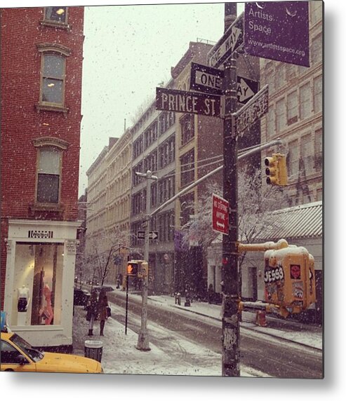 Snowinmarch Metal Print featuring the photograph #snow #nyc #snowinmarch #winter #soho by Brianna Kilgore