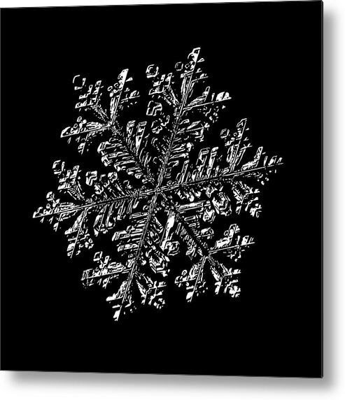 Snowflake Metal Print featuring the digital art Snowflake vector - Hyperion black by Alexey Kljatov