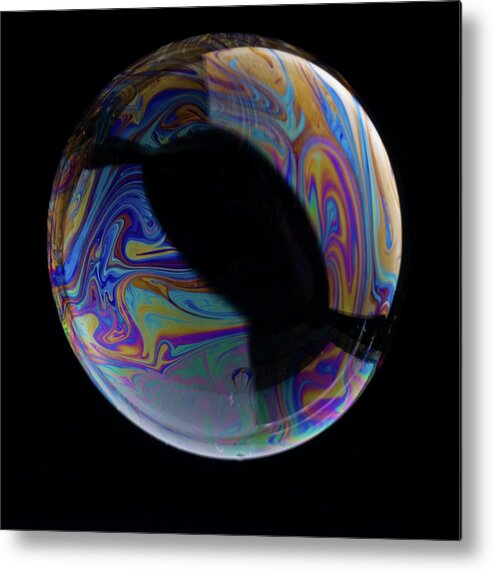 Abstract Metal Print featuring the photograph Soap Bubble by Jim DeLillo
