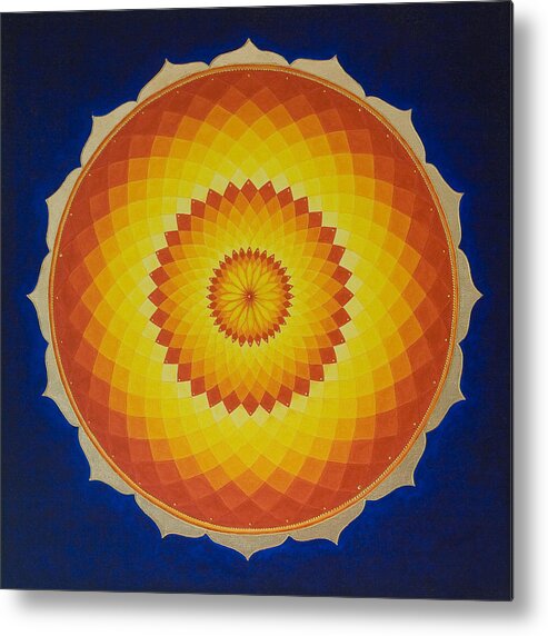 Mandala Metal Print featuring the painting Solar space by Erik Grind