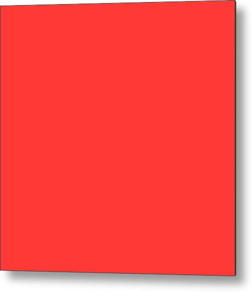 Solid Colors Metal Print featuring the digital art Solid Coral Red Color by Garaga Designs