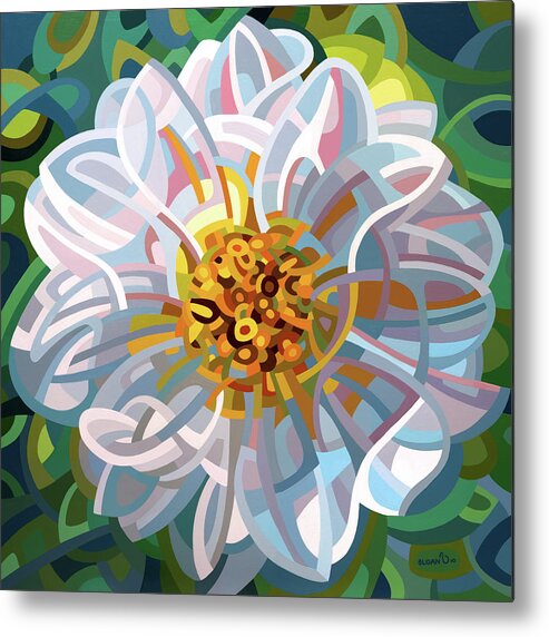 Fine Art Metal Print featuring the painting Solitaire by Mandy Budan