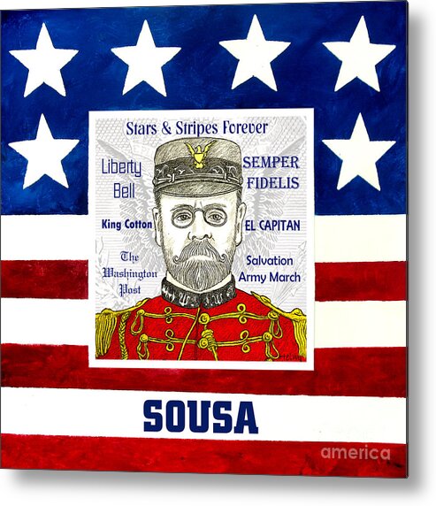 Sousa Metal Print featuring the drawing Sousa by Paul Helm