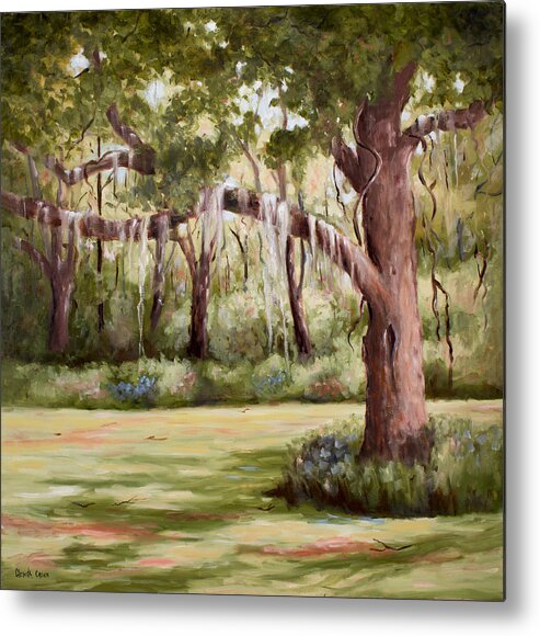 Landscapes Metal Print featuring the painting Spanish Moss by Glenda Cason