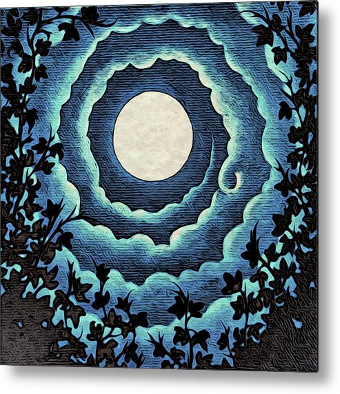 Night Metal Print featuring the digital art Spiral Clouds by Paisley O'Farrell