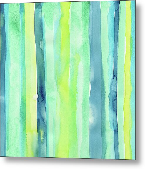 Pattern Metal Print featuring the painting Spring Colors Stripes Pattern Vertical by Olga Shvartsur