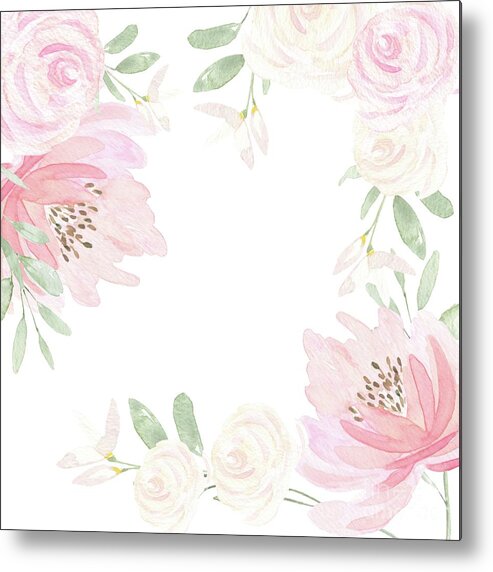 Watercolor Metal Print featuring the digital art Spring Pink by Sylvia Cook