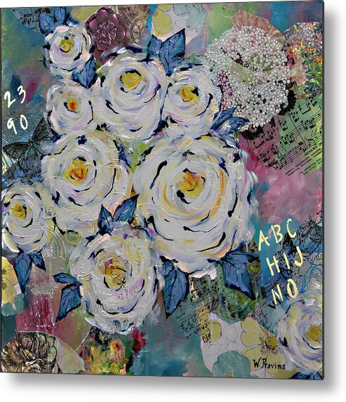 Roses Metal Print featuring the mixed media Spring's Song by Wendy Provins